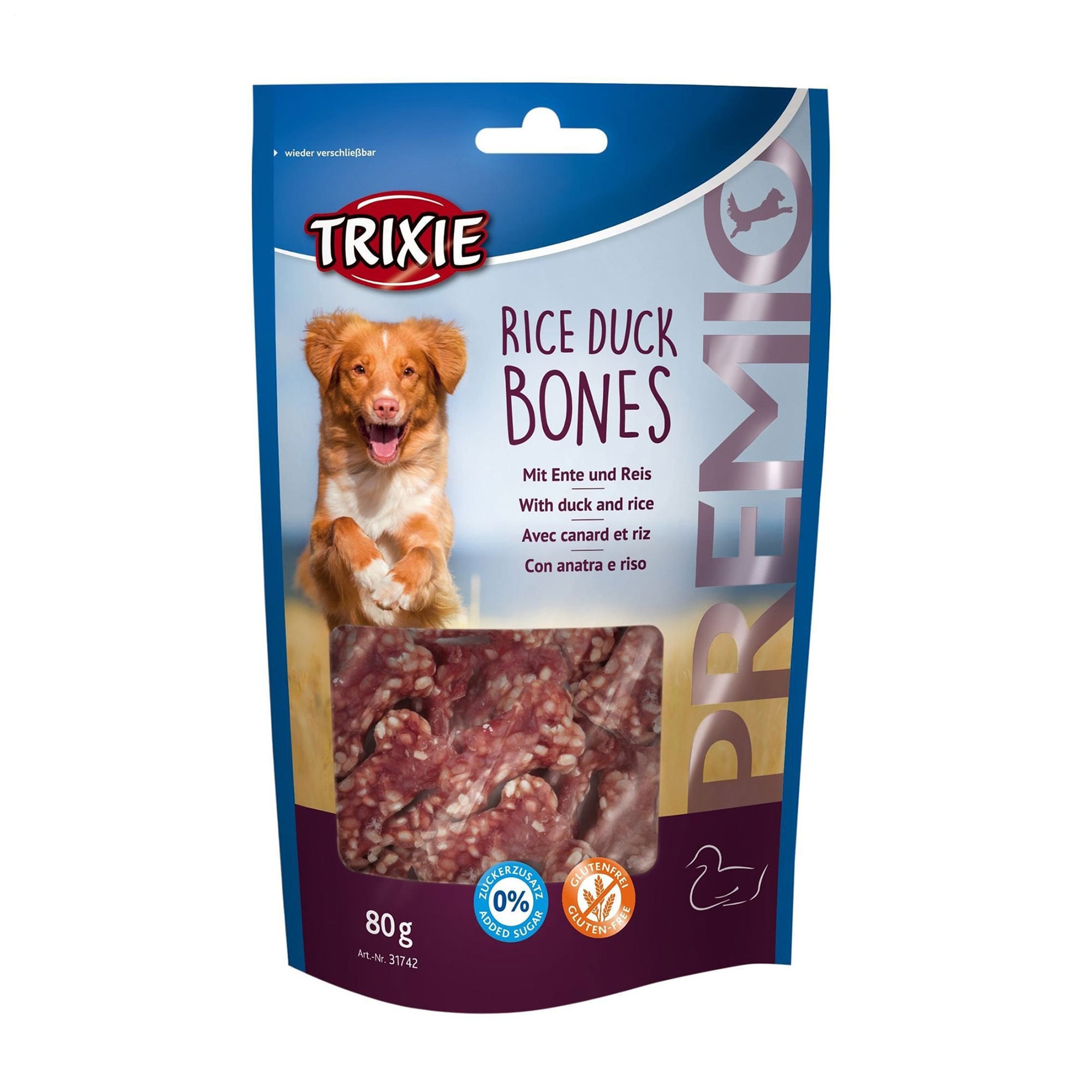 Ласощі для собак Trixie Rice Duck Bones з рисом та качкою, 80 г